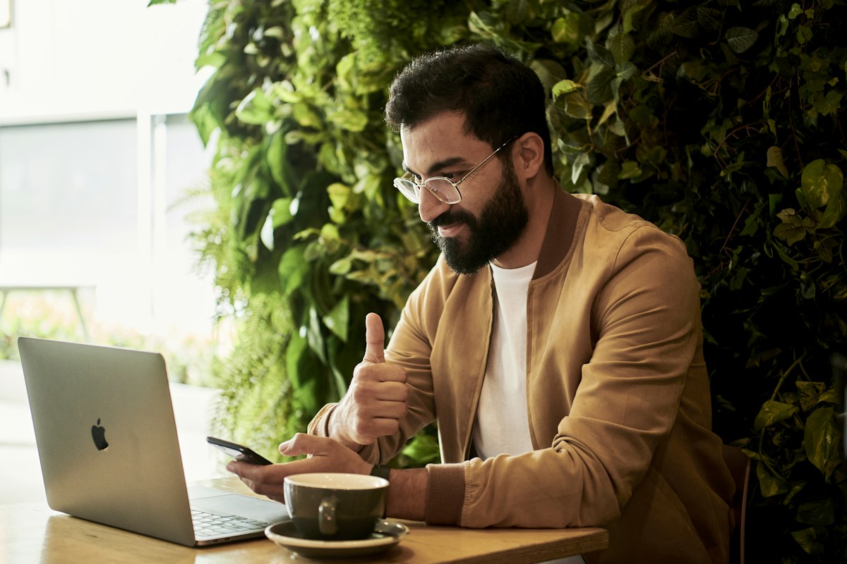 Business owner checking live sales analytics